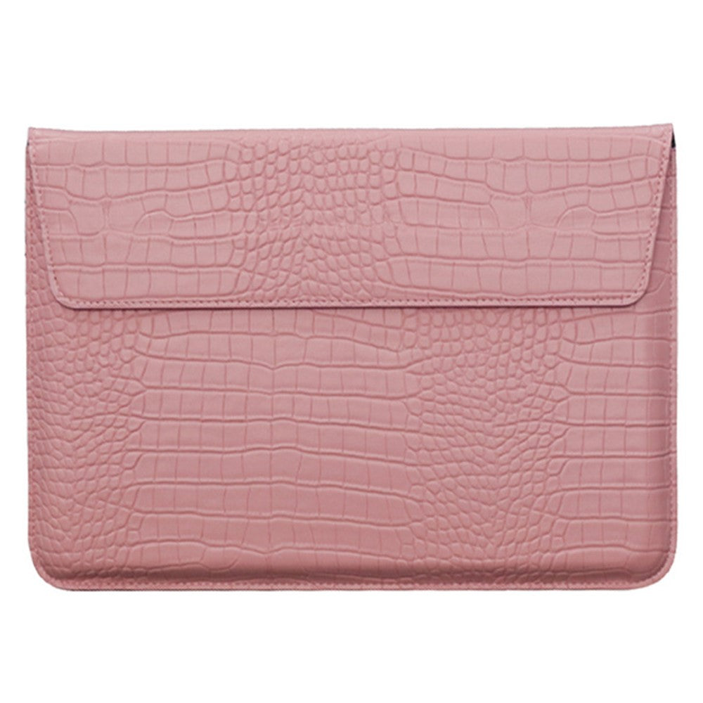 15.4-Inch Laptop Sleeve Crocodile Texture PU Leather Notebook Computer Storage Bag