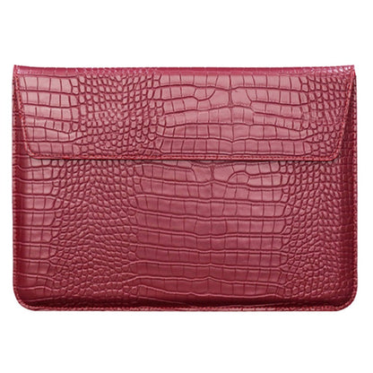 15.4-Inch Laptop Sleeve Crocodile Texture PU Leather Notebook Computer Storage Bag