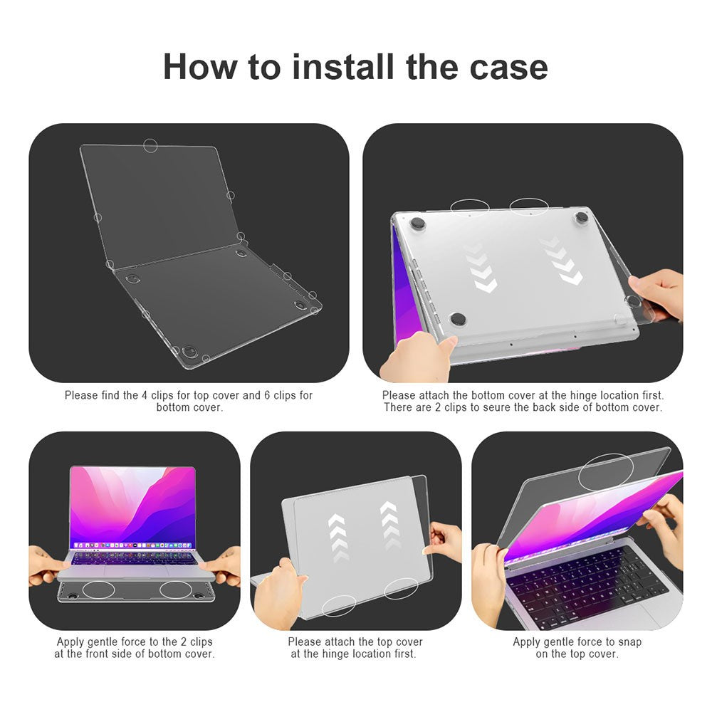 BENWIS MP-CHC For Macbook Air 13 inch (2018-2019) A1932  /  (2020) A2179 A2337 Clear Laptop Case PC Shockproof Cover