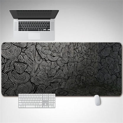 DLS-001 Minimalist Mouse Pad Desk Mat 800 x 300 x 2mm Non-Slip Rubber Gaming Mousepad, Black Edge
