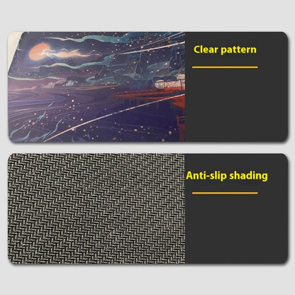 DLS-001 Minimalist Mouse Pad Desk Mat 800 x 300 x 2mm Non-Slip Rubber Gaming Mousepad, Black Edge