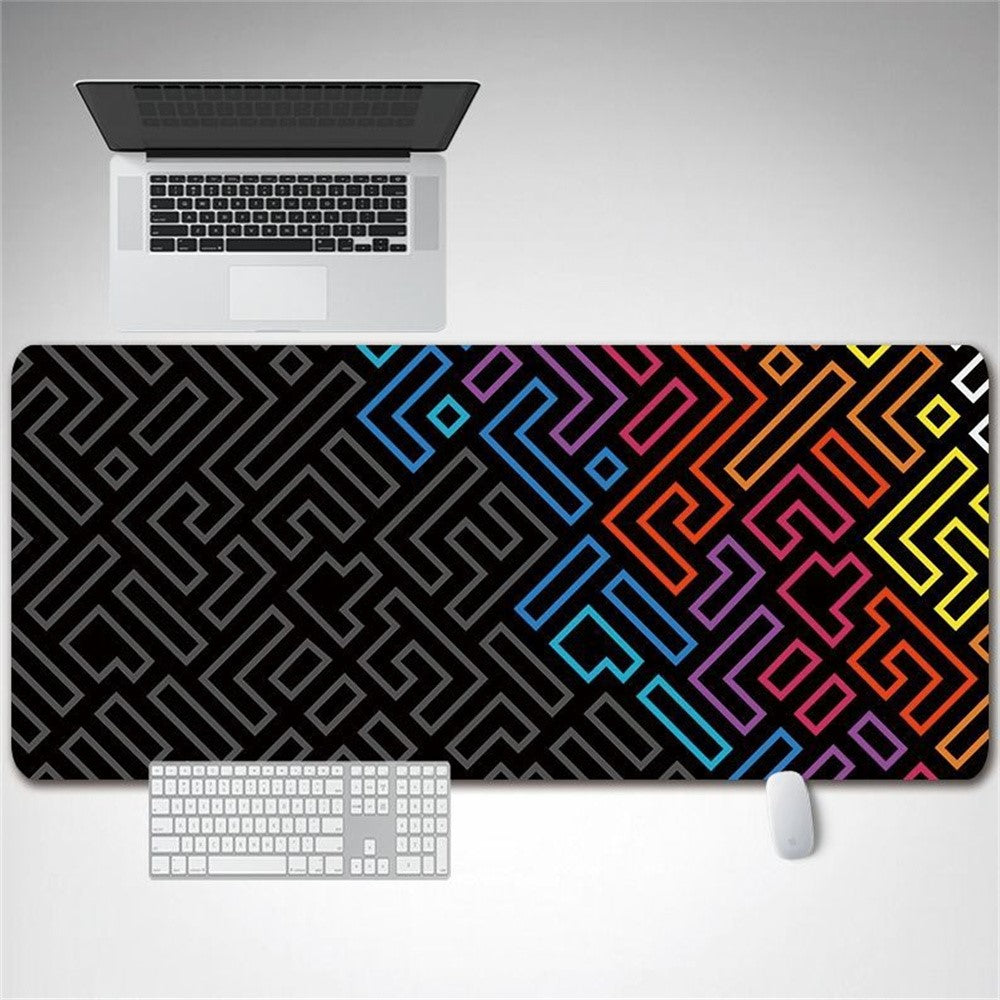 DLS-001 Minimalist Mouse Pad Desk Mat 800 x 300 x 2mm Non-Slip Rubber Gaming Mousepad, Black Edge