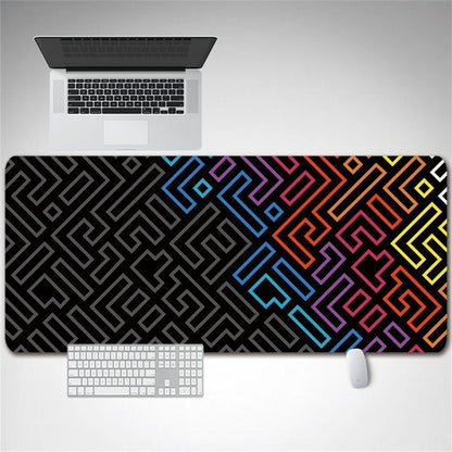 DLS-001 Minimalist Mouse Pad Desk Mat 800 x 300 x 2mm Non-Slip Rubber Gaming Mousepad, Black Edge