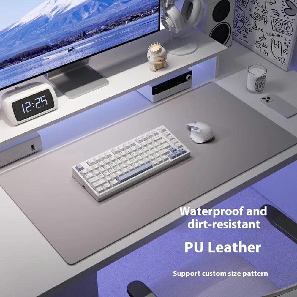 40 x 80cm Waterproof Stain Resistant Mouse Mat 1.7mm PU Leather Gaming Mouse Pad for Home / Office