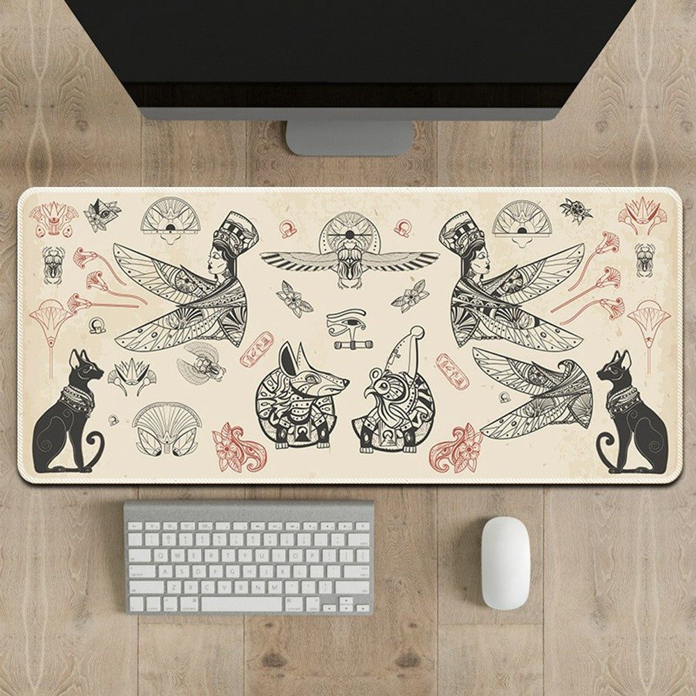 300 x 800 x 2mm Stitched Edge Mouse Pad Computer Desktop Rubber Mouse Mat Creative Pattern for Home / Office