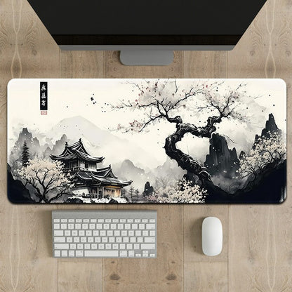 300 x 800 x 2mm Stitched Edge Mouse Pad Computer Desktop Rubber Mouse Mat Creative Pattern for Home / Office