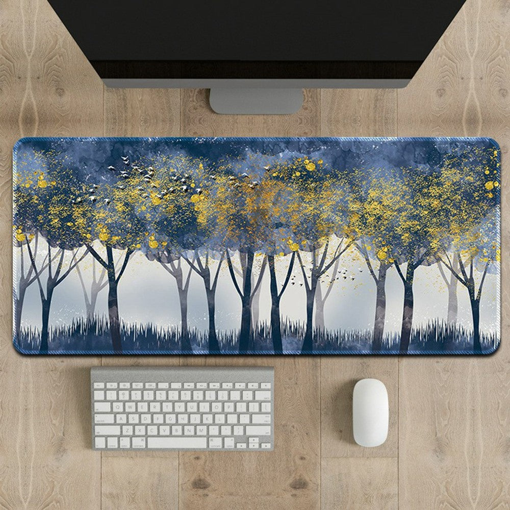 300 x 800 x 2mm Stitched Edge Mouse Pad Computer Desktop Rubber Mouse Mat Creative Pattern for Home / Office