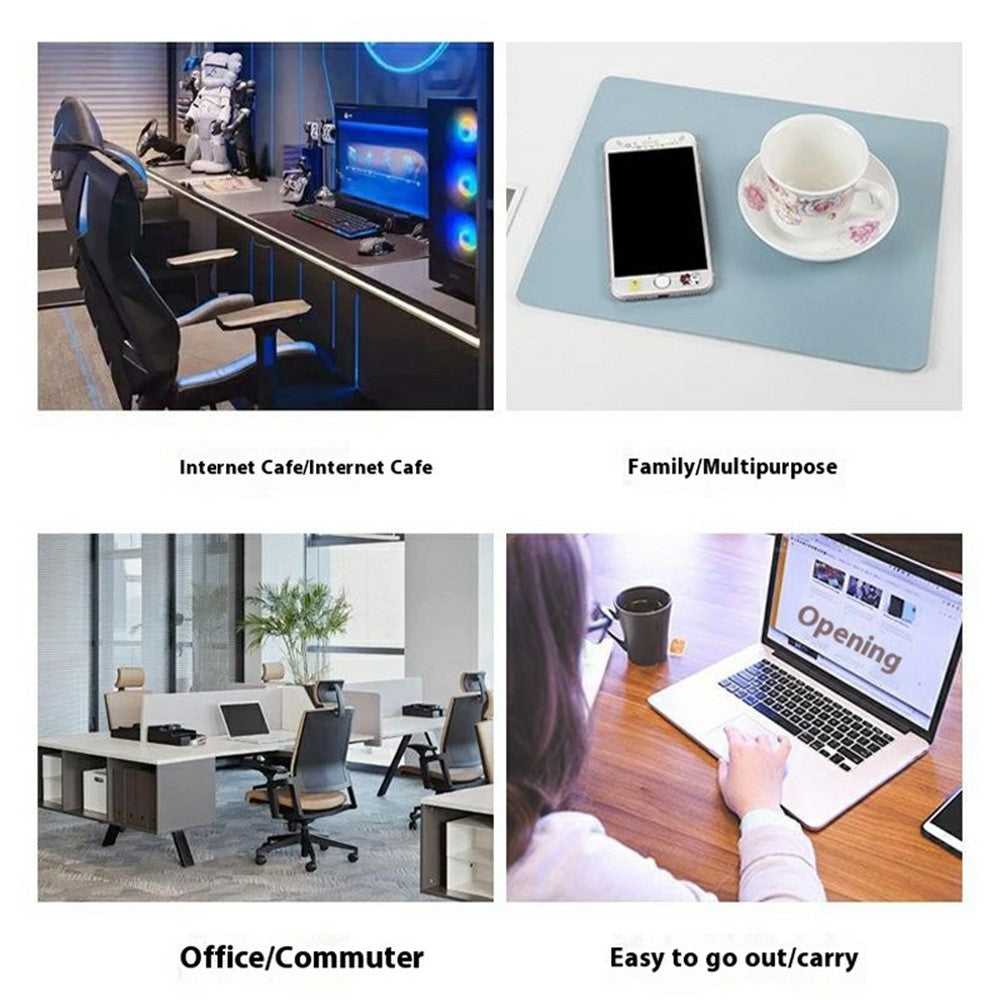 634 Dual-Sided Leather Desk Pad 26 x 21cm Mouse Mat Non-Slip Waterproof for Office / Home