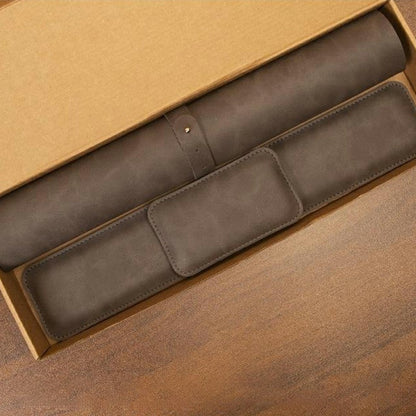 3Pcs  /  Set 70 x 35cm Crazy Horse Texture Leather Mouse Pad Ergonomic Support Memory Foam Keyboard Wrist Rest Set