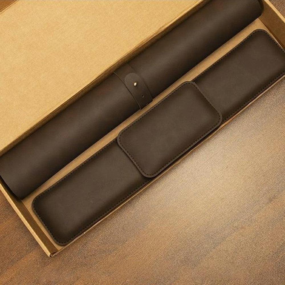 3Pcs  /  Set 80 x 40cm Crazy Horse Texture Leather Mouse Pad Ergonomic Support Memory Foam Keyboard Wrist Rest Set
