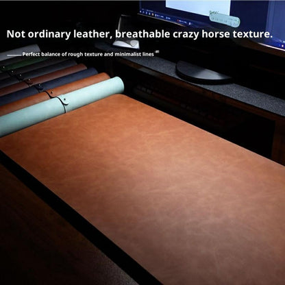 3Pcs  /  Set 90 x 40cm Crazy Horse Texture Leather Mouse Pad Ergonomic Support Memory Foam Keyboard Wrist Rest Set