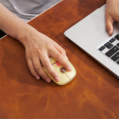 Non-slip Large Mouse Mat Oil Wax Cowhide Leather Gaming Mousepad Home Office Desk Pad, 60x30cm