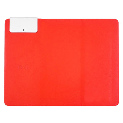Wireless Charging Mouse Pad 15W Fast Charge Integrated Phone Stand PU Leather Desk Mat