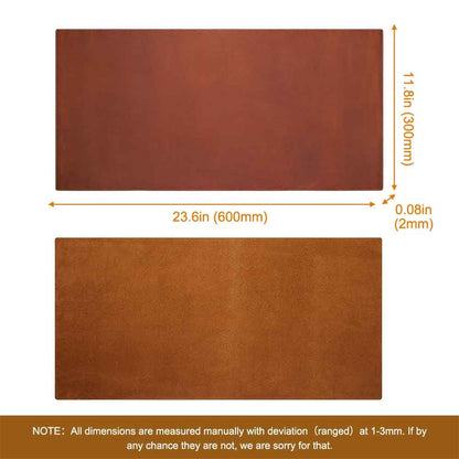 Crazy Horse Texture Mouse Mat Full Grain Cowhide Leather Smooth Gaming Mousepad for Home Office Desk, 60x30cm
