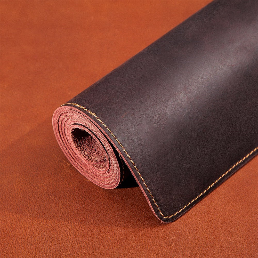 Crazy Horse Texture Mouse Mat Full Grain Cowhide Leather Smooth Gaming Mousepad for Home Office Desk, 60x30cm