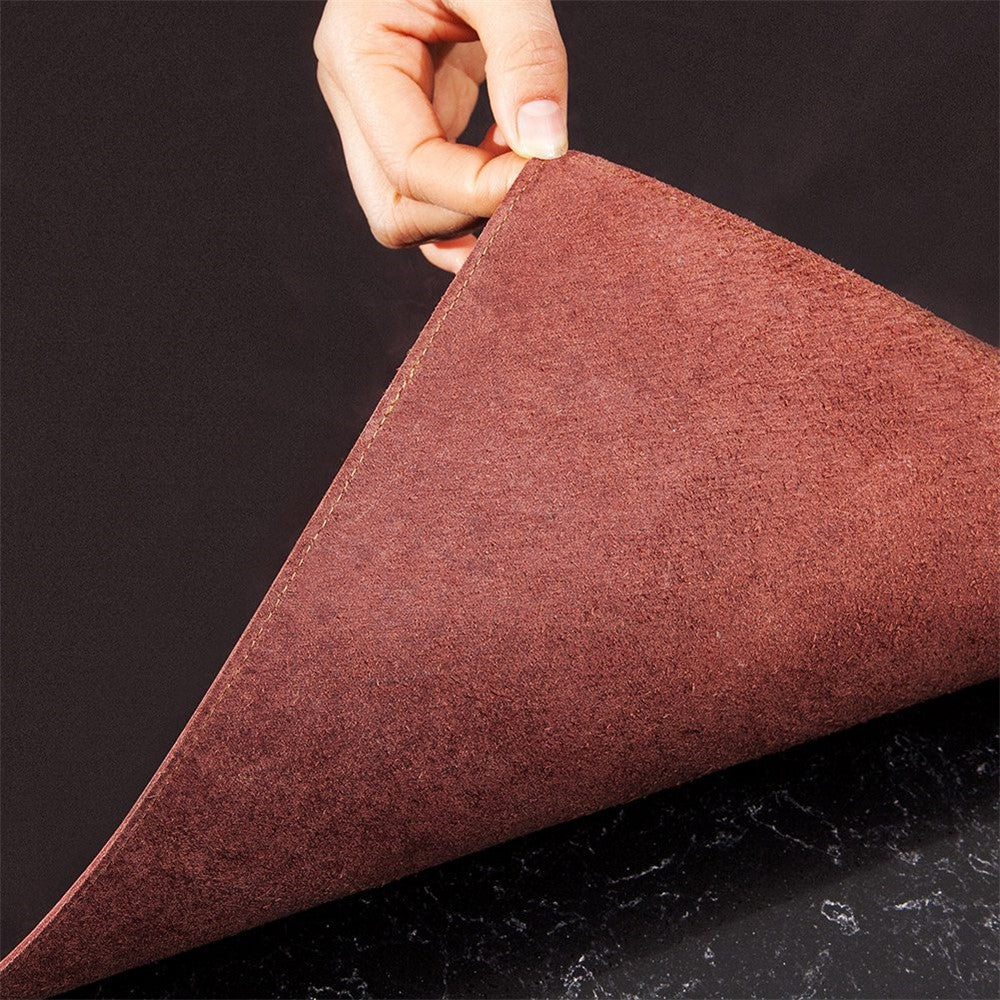 Crazy Horse Texture Mouse Mat Full Grain Cowhide Leather Smooth Gaming Mousepad for Home Office Desk, 60x30cm
