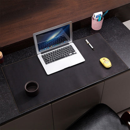 Crazy Horse Texture Mouse Mat Full Grain Cowhide Leather Smooth Gaming Mousepad for Home Office Desk, 60x30cm