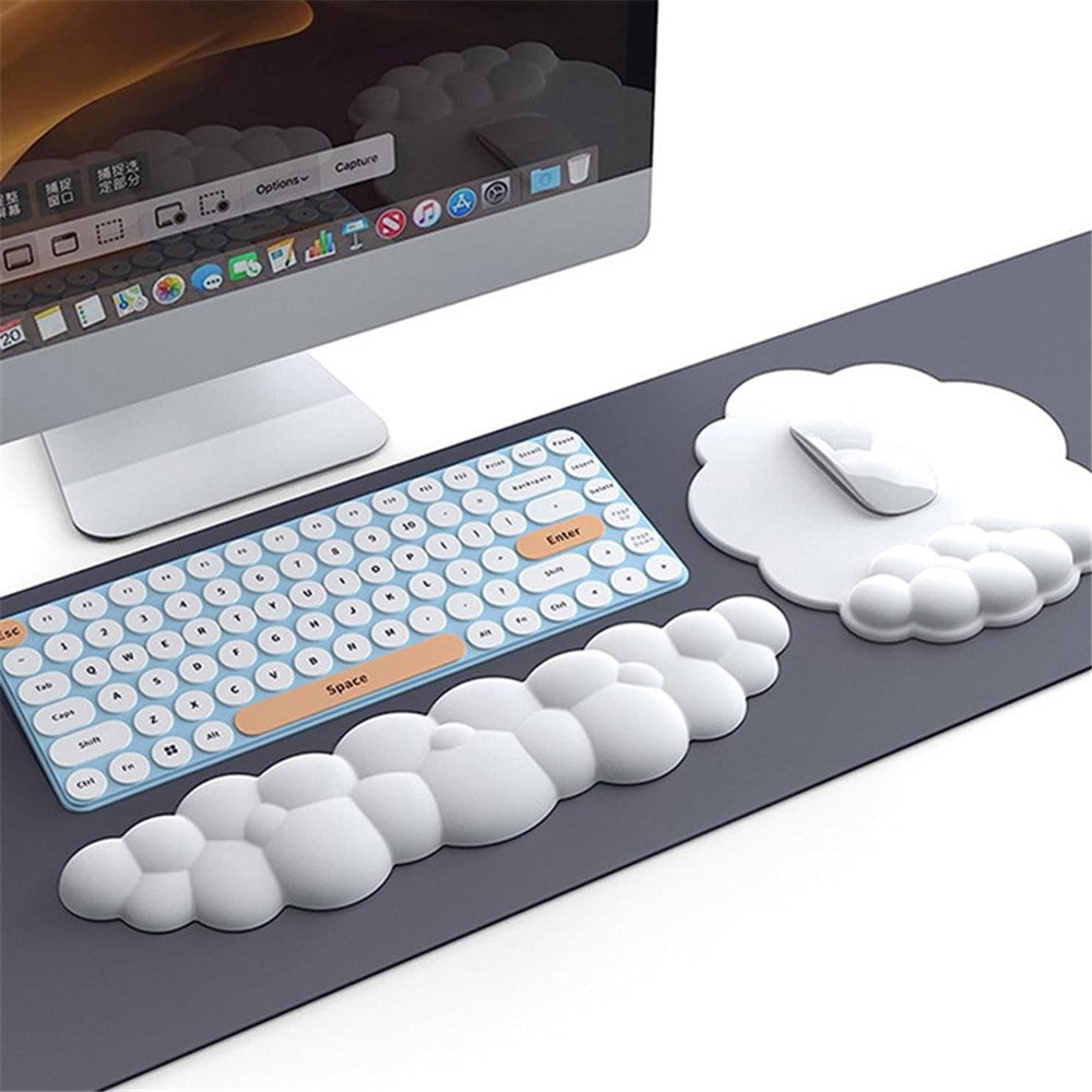 Wrist Rest Design Cloud Shape Mouse Pad Leather Anti-slip Mouse Pad
