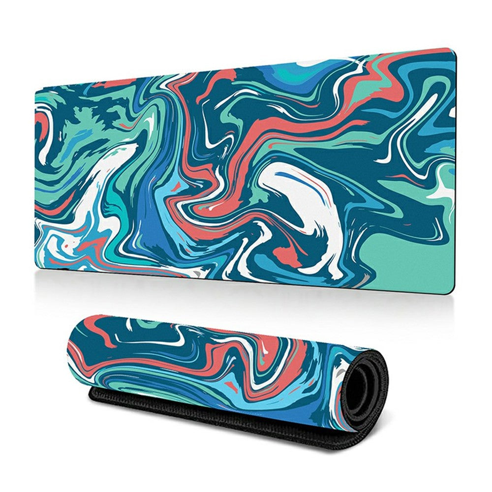 300 x 800 x 3mm Abstract Fluid Pattern Rubber Mouse Pad Large Non-Slip Mouse Mat