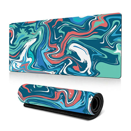 300 x 800 x 3mm Abstract Fluid Pattern Rubber Mouse Pad Large Non-Slip Mouse Mat
