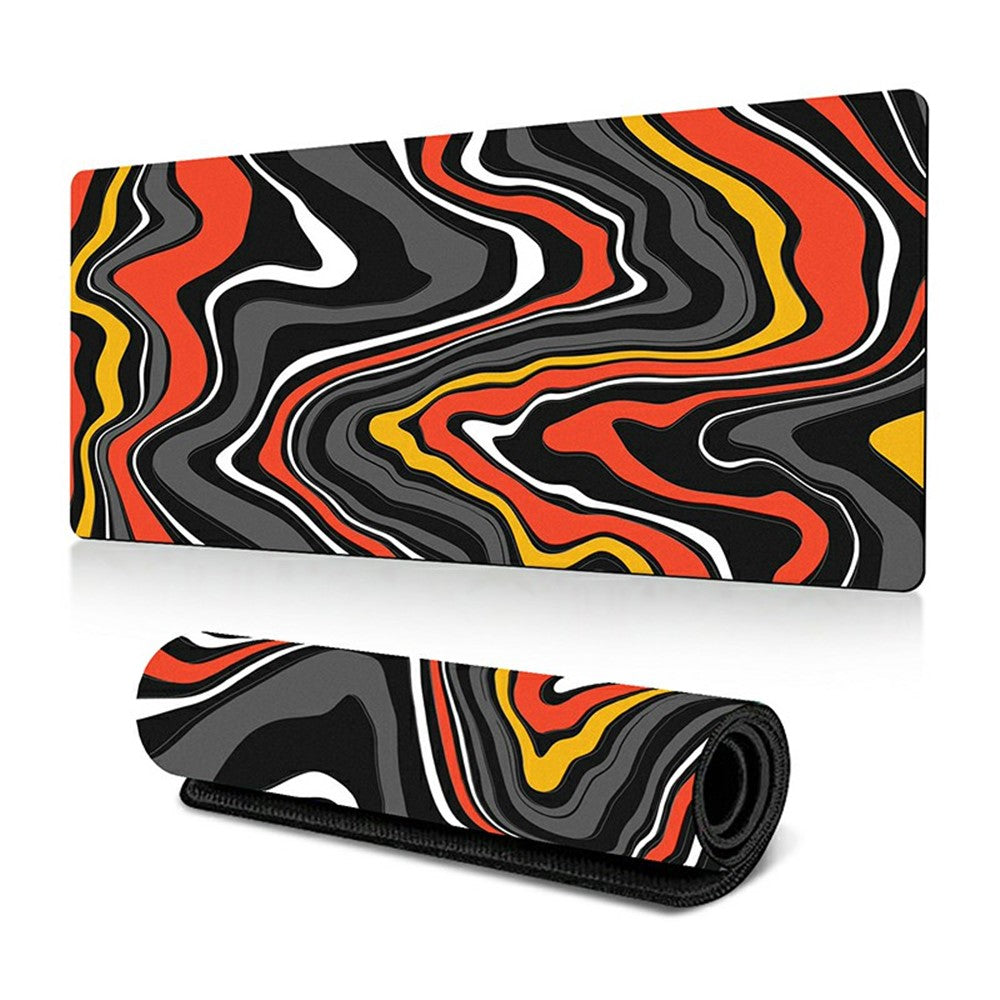 300 x 800 x 3mm Abstract Fluid Pattern Rubber Mouse Pad Large Non-Slip Mouse Mat