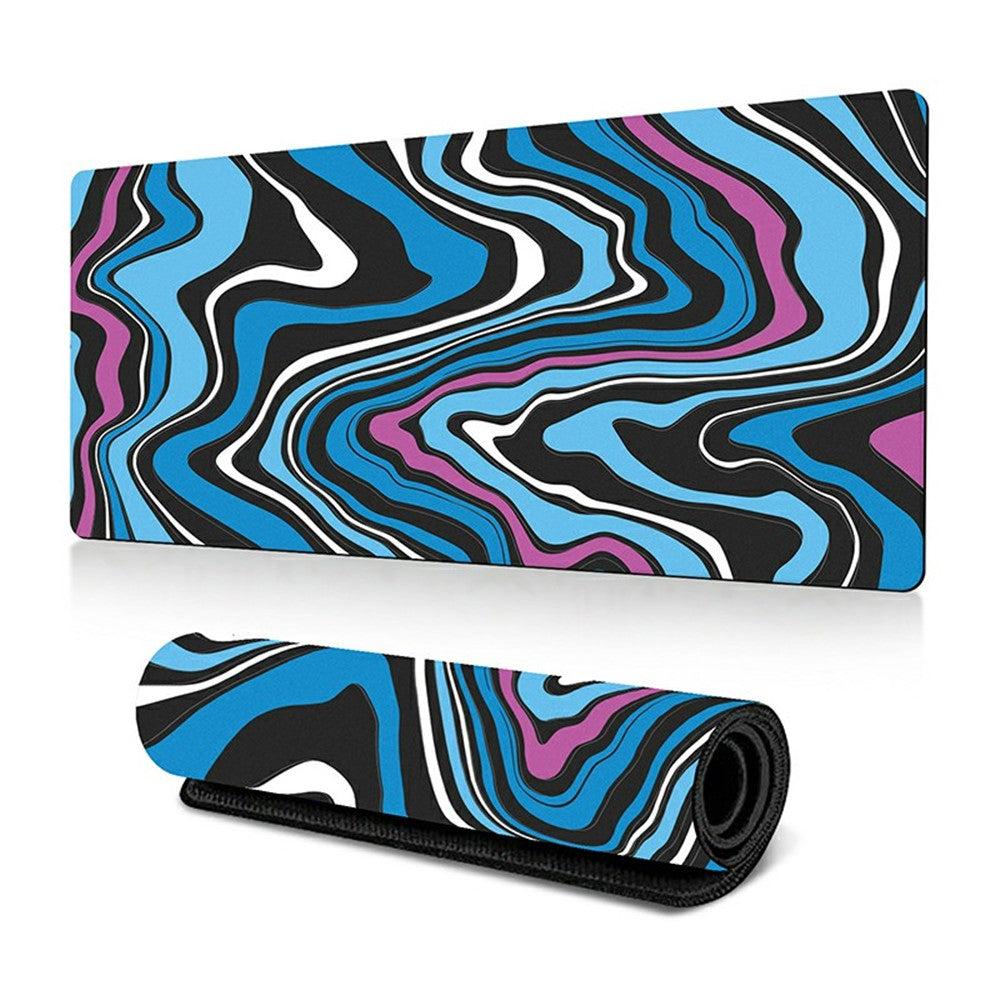 300 x 800 x 3mm Abstract Fluid Pattern Rubber Mouse Pad Large Non-Slip Mouse Mat