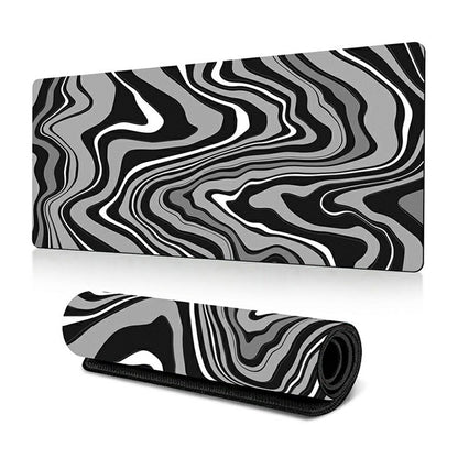 300 x 800 x 3mm Abstract Fluid Pattern Rubber Mouse Pad Large Non-Slip Mouse Mat