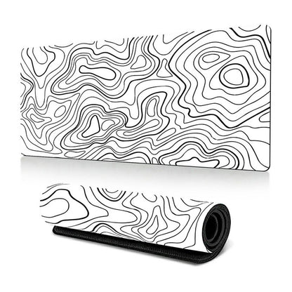 300*800*2mm Stylish Abstract Pattern Large Mouse Pad Natural Rubber Desktop Mat