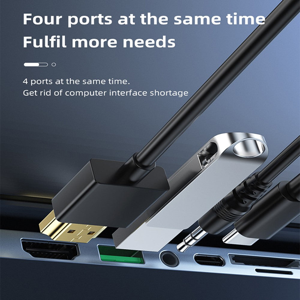 TC66 6-in-1 Laptop Stand Docking Station USB-C Hub Fast Charging Laptop Riser Folding Tablet Bracket for MacBook Pro