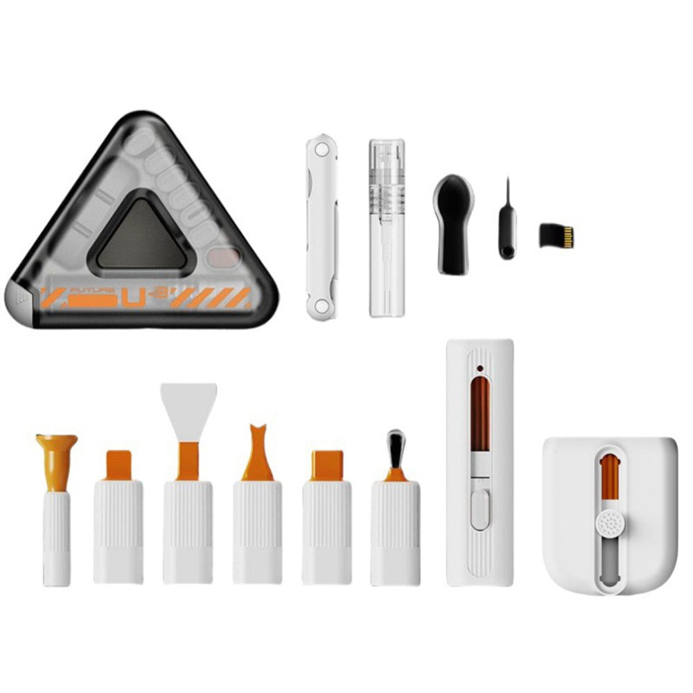 Q6C Multi-Functional Cell Phone Cleaning Brush Set for Laptops, Cameras, Bluetooth-compatible Earbuds, and Keyboards