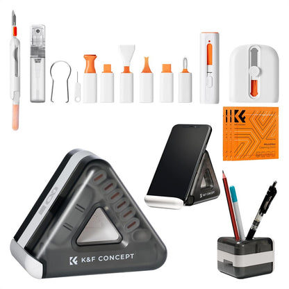 Q6C Multi-Functional Cell Phone Cleaning Brush Set for Laptops, Cameras, Bluetooth-compatible Earbuds, and Keyboards