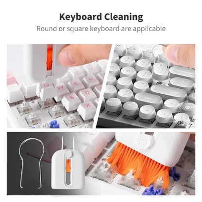 Q6C Multi-Functional Cell Phone Cleaning Brush Set for Laptops, Cameras, Bluetooth-compatible Earbuds, and Keyboards