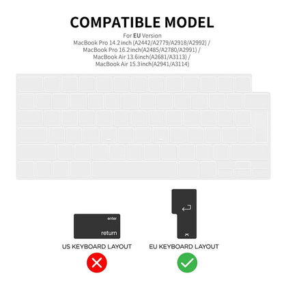 ENKAY HAT PRINCE TPU Keyboard Film (EU Version) for MacBook Pro 14 inch (A2442) / 16 inch (A2485) / Air 15 inch (2025) / (2024) / (2023) A2941 / 13 inch (2025)