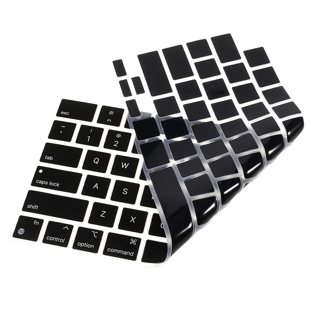 Black Silk Printing Design Keyboard Cover Soft TPU Keyboard Protection Film Case for EU Version MacBook Pro 14.2'' (A2442) / Pro 16.2'' (A2485)