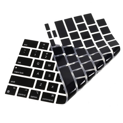 Black Silk Printing Design Keyboard Cover Soft TPU Keyboard Protection Film Case for EU Version MacBook Pro 14.2'' (A2442) / Pro 16.2'' (A2485)