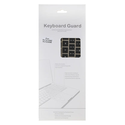 Black Silk Printing Design Keyboard Cover Soft TPU Keyboard Protection Film Case for EU Version MacBook Pro 14.2'' (A2442) / Pro 16.2'' (A2485)
