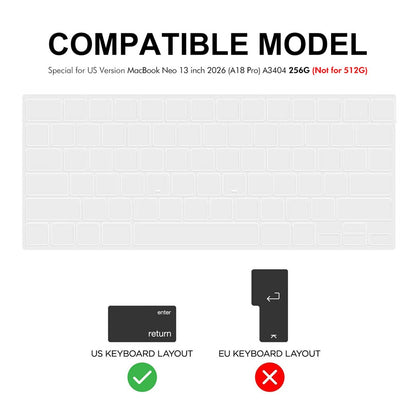 ENKAY for MacBook Neo 13 inch (2026) A3404 US Version Layout Keyboard Cover Ultra-thin TPU Film Dustproof Cover