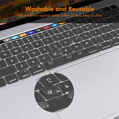 ENKAY Keyboard Cover for MacBook Pro 13 inch (2020) A2338 / A2251 / A2289 / 16 inch (2019) A2141 EU Version Layout Ultra Thin Silicone Keyboard Protector