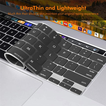ENKAY Keyboard Cover for MacBook Pro 13 inch (2020) A2338 / A2251 / A2289 / 16 inch (2019) A2141 EU Version Layout Ultra Thin Silicone Keyboard Protector