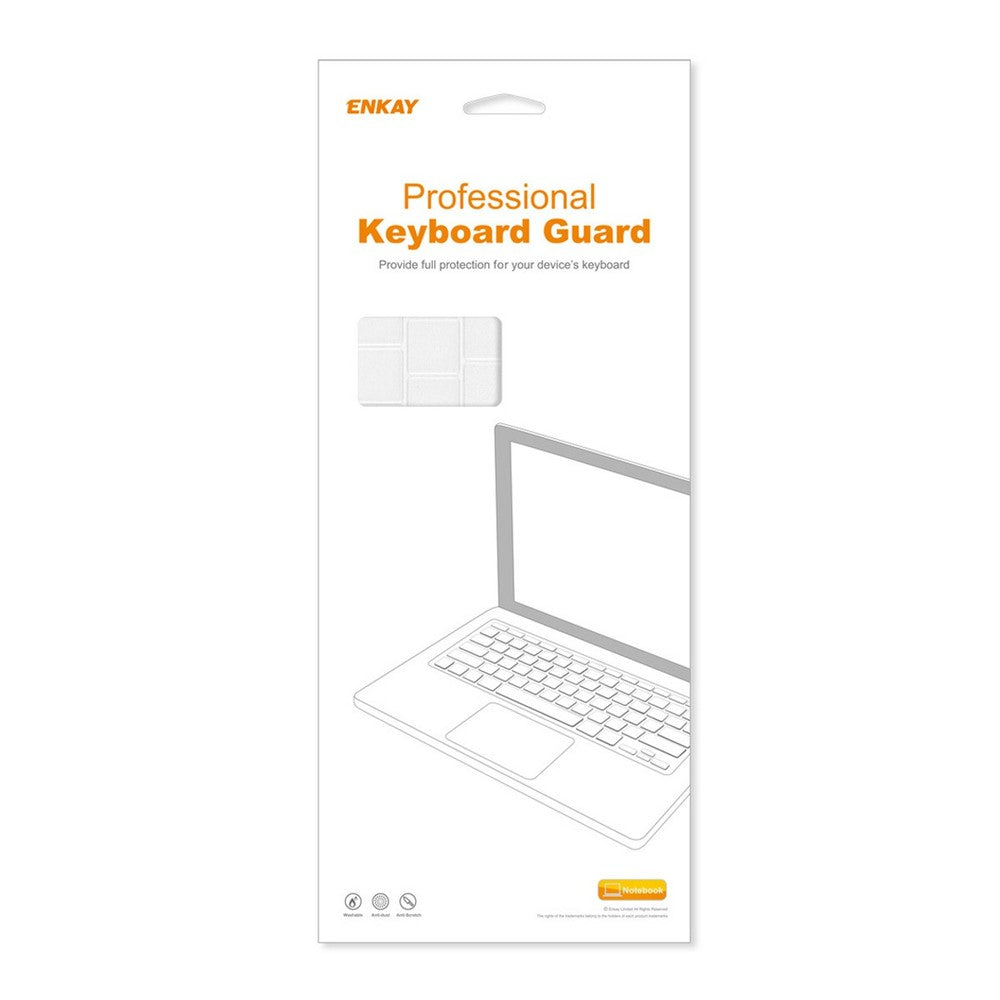 ENKAY Keyboard Cover for MacBook Pro 13 inch (2020) A2338 / A2251 / A2289 / 16 inch (2019) A2141 EU Version Layout Ultra Thin Silicone Keyboard Protector