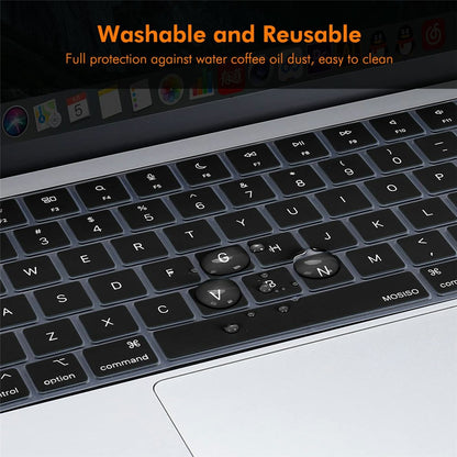 ENKAY Keyboard Cover for MacBook Air 13 / 15 (2022-2026) / MacBook Pro 14 / 16 (2021-2026) EU Version Layout Ultra Thin Silicone Keyboard Protector