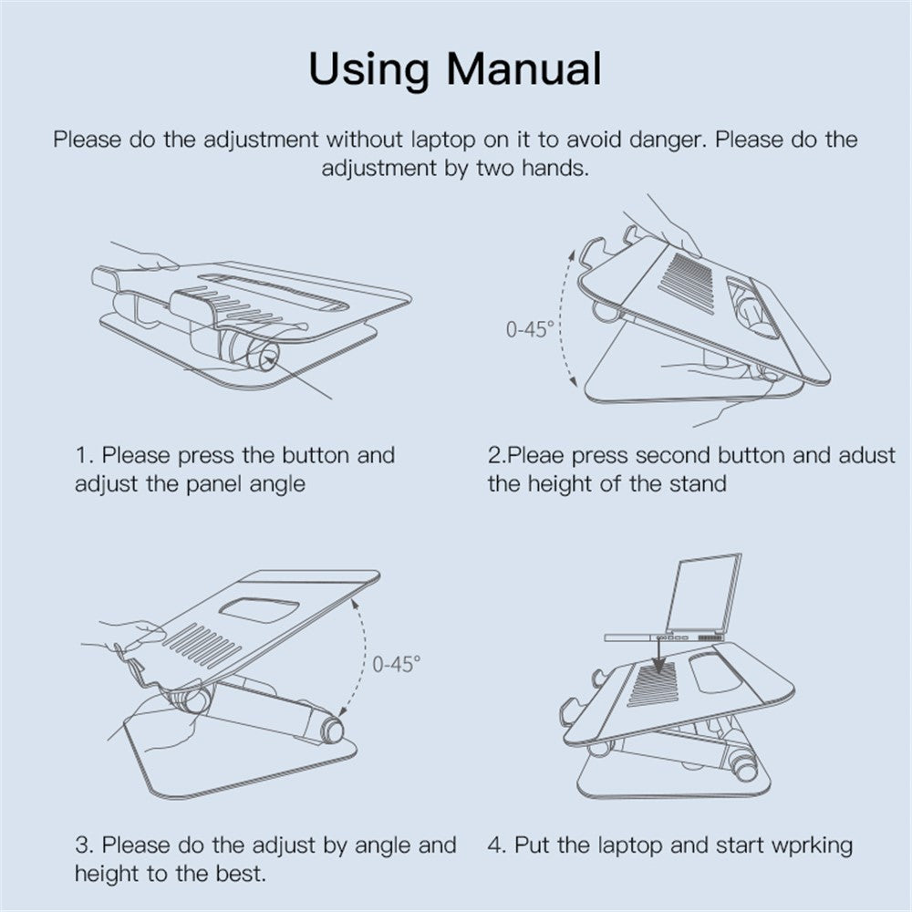 YESIDO LP04 Adjustable Aluminum Alloy Laptop Riser Desktop Stand Holder for Notebook Computer