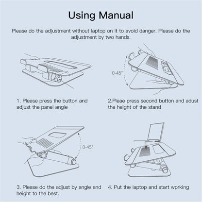 YESIDO LP04 Adjustable Aluminum Alloy Laptop Riser Desktop Stand Holder for Notebook Computer