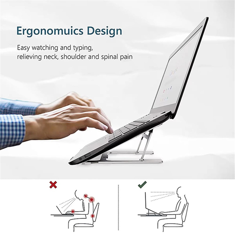 J006 Aluminum Alloy Laptop Heighten Cooling Stand Foldable Desktop Adjustable Notebook Bracket