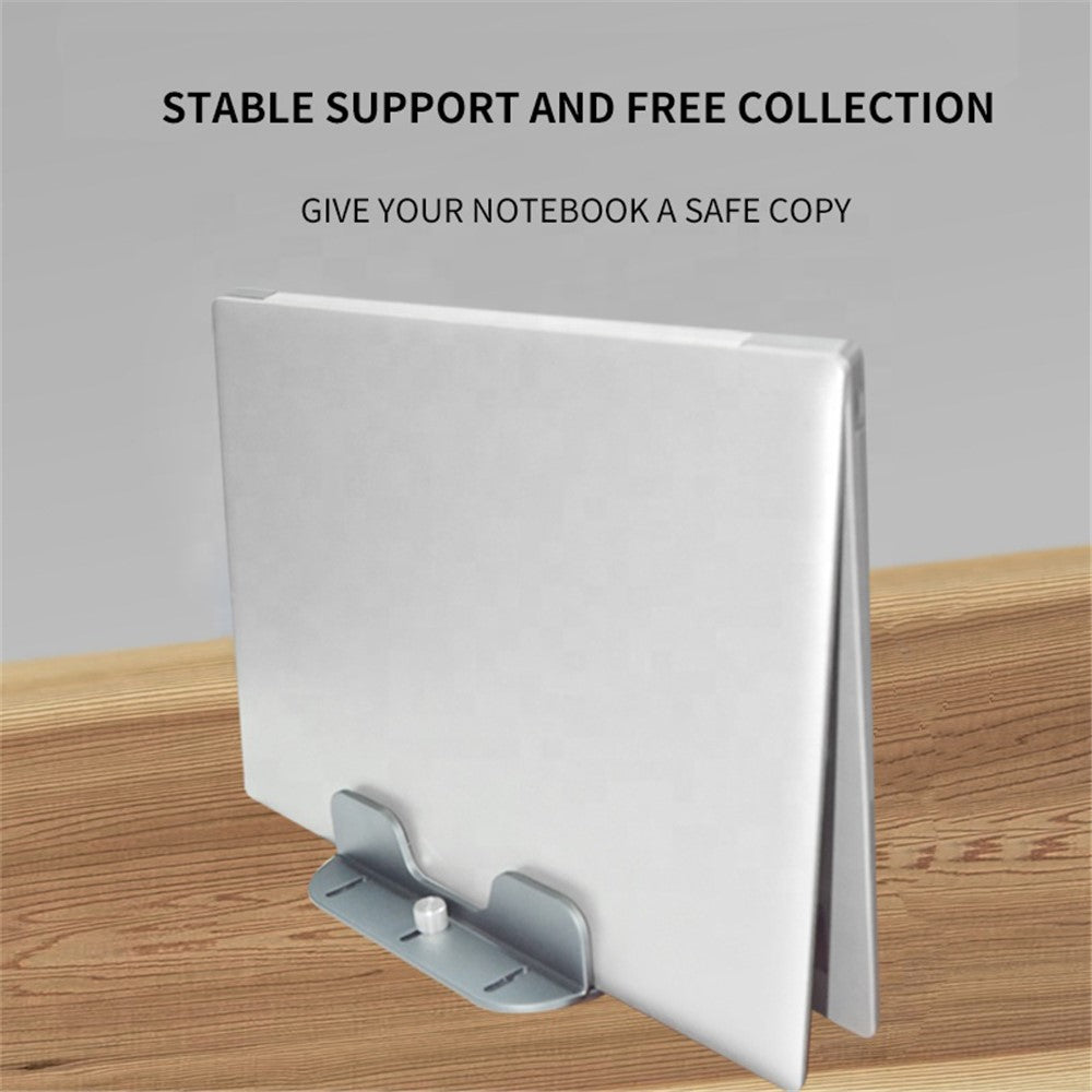 Z34A Large Size Dual Slot Notebook Vertical Storage Base Adjustable Aluminum Alloy Laptop Desktop Stand