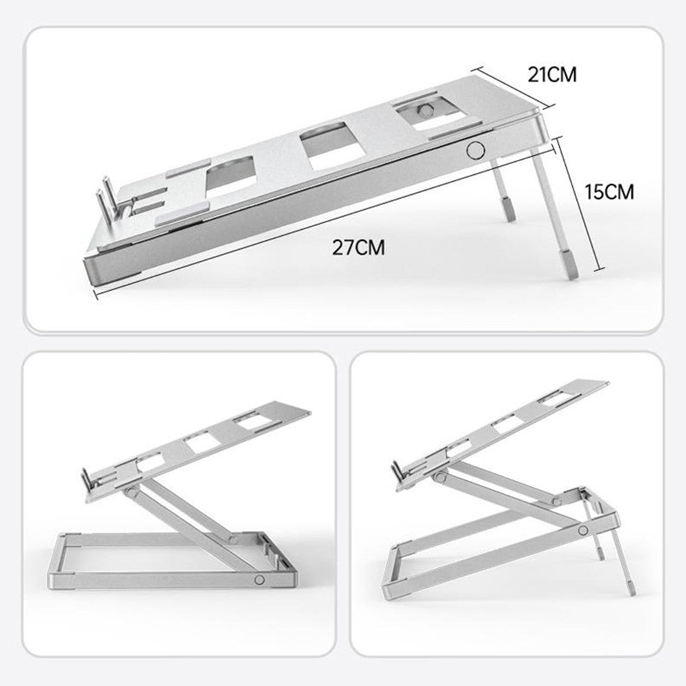 H12 Adjustable Aluminum Alloy Laptop Riser Desktop Stand Holder for Notebook Computer