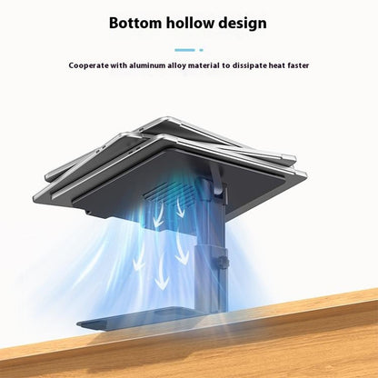 E8AW Desktop Laptop Bracket Aluminum Alloy Heat Dissipation Stand with Wireless Charging Dock