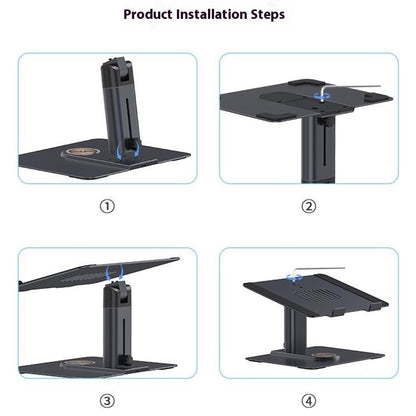 E8AW Desktop Laptop Bracket Aluminum Alloy Heat Dissipation Stand with Wireless Charging Dock