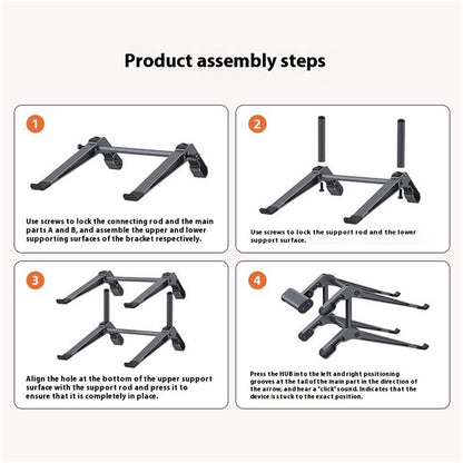 C19 Laptop Stand Heighten Storage Rack Aluminum Alloy Detachable Dual Layer Notebooks Tablets Bracket
