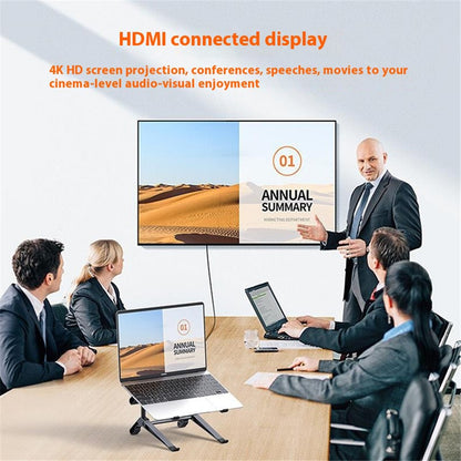 C19U Dual Layer Laptop Stand Tablet Notebook Riser Storage Rack with HD USB3.0 TF / SD Hub
